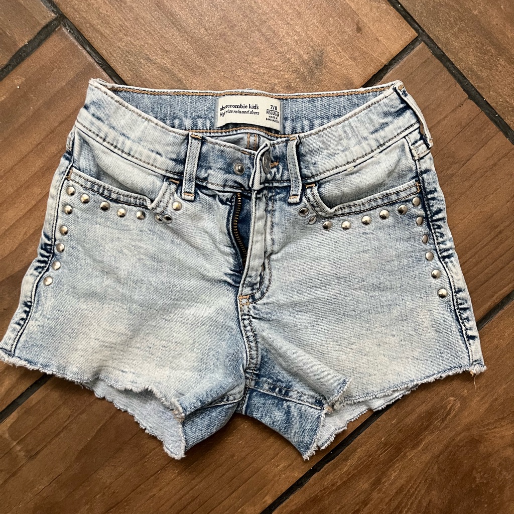 Abercrombie Kids Light Blue Studded Jean Shorts